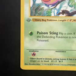 Pokemon Vintage Grey Stamp 1st Edition Weedle 69/102 Base Set WOTC 1999 - Image 5