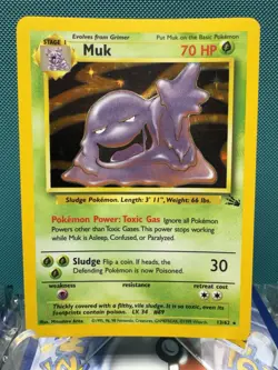 Pokemon TCG Muk Vintage WotC Holo Rare 13/62 Fossil LP - Image 1