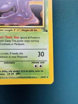 Pokemon TCG Muk Vintage WotC Holo Rare 13/62 Fossil LP - Image 5
