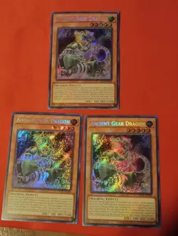 Yugioh! 3x Ancient Gear Dragon BLTR-EN048 Secret Rare 1st Ed NM - Image 1