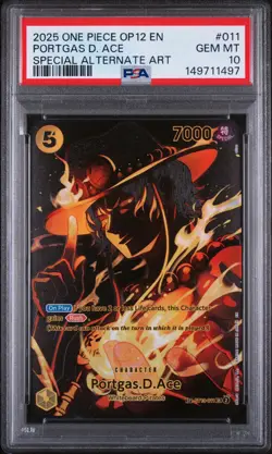 One Piece TCG Legacy of the Master OP12 Portgas D.Ace ST13-011 SP PSA 10 - Image 1