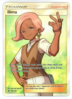 Ilima 146/149 Sun & Moon Base Set Pokemon Card - Image 1