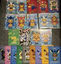 Pokemon Pikachu Costume Set + Eevee Evolution & More | 23 Card Lot Collectibles - Image 1