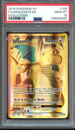 Dragonite EX 106/108 Evolutions Full Art PSA 10 Gem Mint Pokemon Card - Image 1