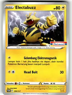 Pokemon Indonesia Electrabuzz Promo Card 290/S-P Stamped Indomaret - Image 1
