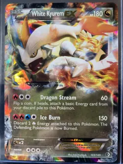 Pokemon TCG White Kyurem EX Card Ultra Rare, Boundaries Crossed, LP Condition - Image 2