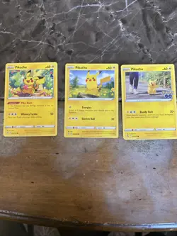 Pokemon Pikachu 3 Card Lot From Sword And Shield Era - Image 1