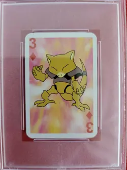1999 Bicycle Pokemon Mini Playing Cards Abra Red Deck 3 of Diamonds PSA 10 POP 1 - Image 3