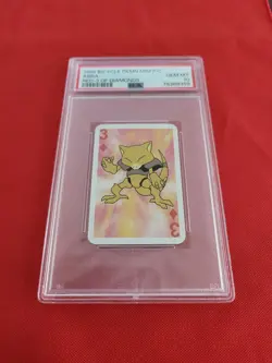 1999 Bicycle Pokemon Mini Playing Cards Abra Red Deck 3 of Diamonds PSA 10 POP 1 - Image 4