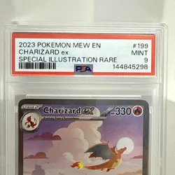 2023 POKEMON MEW EN-151 SPECIAL ILLUSTRATION RARE #199 CHARIZARD EX PSA 9 MINT - Image 5