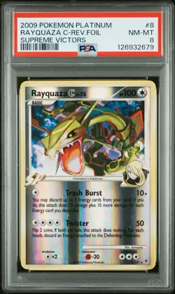 Pokemon TCG Rayquaza Supreme Victors Holo Card 8/147 Rev Holo PSA 8 (New cert) - Image 1