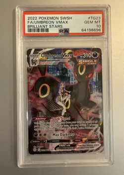 PSA 10 Gem Mint Umbreon VMAX TG23/TG30 Trainer Gallery Brilliant Stars Pokemon - Image 1