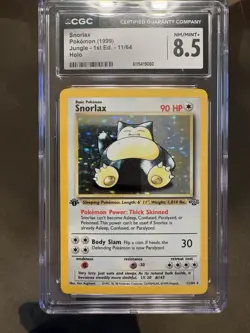 1999 Pokemon TCG Jungle Snorlax Holo 1st Edition CGC 8.5 11/64 Card Stock - Image 1