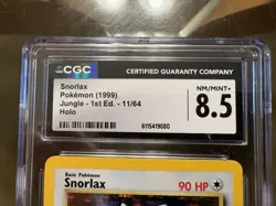 1999 Pokemon TCG Jungle Snorlax Holo 1st Edition CGC 8.5 11/64 Card Stock - Image 5