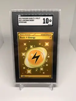 2023 Pokemon Scarlet & Violet Lightning Energy #257/198 Hyper Rare SGC 10 GEM 10 - Image 1