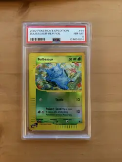 2002 POKEMON EXPEDITION #94 BULBASAUR-REVERSE FOIL PSA 8 - Image 1