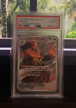2025 POKEMON WHT EN - WHITE FLARE ILLUSTRATION RARE #098 EMBOAR PSA GEM MINT 10 - Image 1