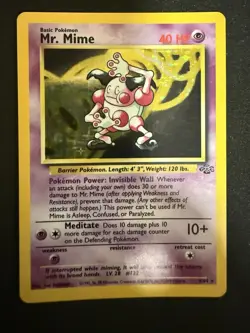 Pokemon TCG Mr. Mime Jungle 6/64 Holo Unlimited Holo Rare - Image 1