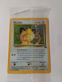 Pokemon TCG Meowth Black Star 10 Wotc Promo Holo SEALED - Image 1