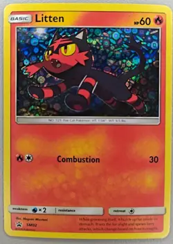 Pokemon TCG Litten SM02 General Mills Promo Holo LP - Image 1