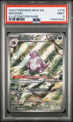 2023 POKEMON MEW EN-151 ILLUSTRATION RARE #174 NIDOKING PSA 9 - Image 1