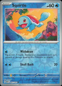 Pokemon - Squirtle #007/165 - SV: Scarlet & Violet 151 Reverse Holo - Image 1