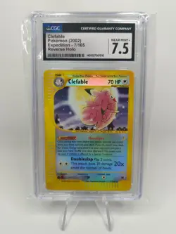 Pokemon TCG Clefable 7/165 - Reverse Holo Rare Expedition Base Set CGC 7.5 - Image 1