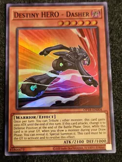 Yugioh Destiny HERO - Dasher OP18-EN004 Super Rare NM - Image 1