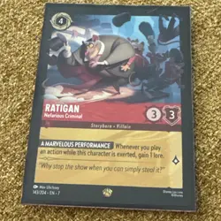 Disney Lorcana Ratigan - Nefarious Criminal 143/204 Archazia's Island Legendary - Image 1