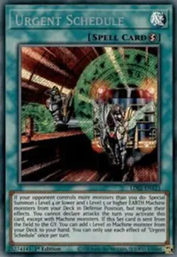 Urgent Schedule [LDS2-EN125] Secret Rare Lightly Played 1st Edition - Yugioh sin - Image 1