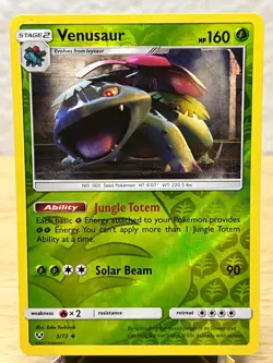 Shining Legends Venusaur 3/73 Uncommon Pokemon Reverse Holo LP - Image 1