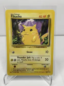 Pikachu E3 Stamped Pokemon Card Base Set 58/102 Yellow Cheeks 1999 LP - Image 1