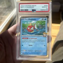 2025 POKEMON DRI EN-DESTINED RIVALS #048 MISTY'S MAGIKARP PSA 10 - Image 1