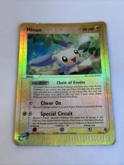 Pokemon TCG 2003 EX Dragons Minun Reverse Holo Card 7/97 - Image 1
