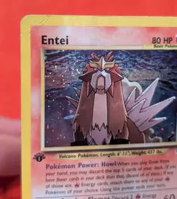 1st Edition Entei - 6/64 - Pokemon Neo Revelation Holo (Creased) - Image 4