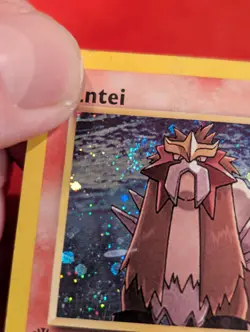 1st Edition Entei - 6/64 - Pokemon Neo Revelation Holo (Creased) - Image 5