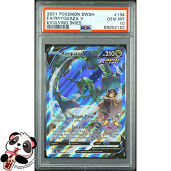 PSA 10 Rayquaza V Alternate Art #194 Pokemon Evolving Skies Gem Mint - Image 1