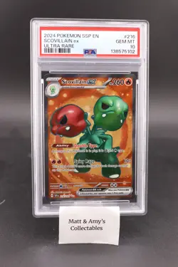 Pokemon Scovillain EX 216 PSA 10 Surging Sparks Ultra Rare - Image 1