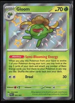 Gloom 093/091 SV: Paldean Fates Shiny Rare Pokemon TCG NM - Image 1