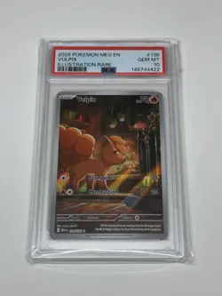 2025 Pokemon MEG En Mega Vulpix 138/132 Illustration Rare #138 PSA 10 Gem Mint - Image 1