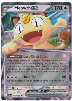 Meowth ex 062/088 Double Rare Perfect Order Pokemon Near Mint B - Image 1