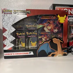 Pokemon 25 Celebrations Lance's Charizard V Collection Box Exclusive Brand New - Image 1