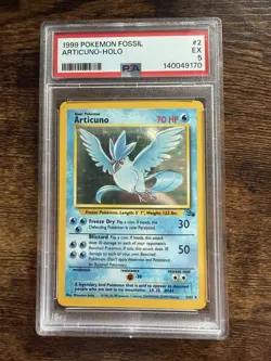 1999 Pokemon Fossil Articuno #2/62 Unlimited Holo Rare PSA 5 - Image 1