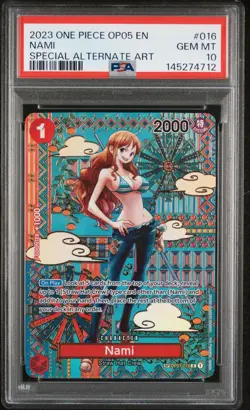 2023 ONE PIECE OP05-AWAKENING OF THE NEW ERA SPECIAL ALTERNATE ART NAMI PSA 10 - Image 1
