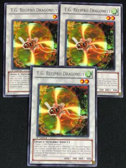 YUGIOH T.G. RECIPRO DRAGONFLY EXVC-EN039 1ST RARE X3 (NM) - Image 1