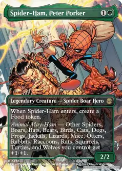 Spider-Ham, Peter Porker (Borderless) [SPM - 201] - NM [Normal] TCG MTG - Image 1