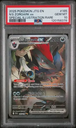 2025 POKEMON JTG EN-JOURNEY TOGETHER #185 N'S ZOROARK EX PSA 10 - Image 1