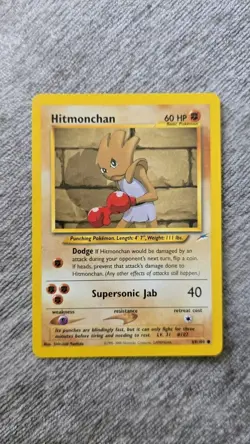 Hitmonchan Pokemon card - Neo Destiny set - Unlimited - Common MINT - Image 1