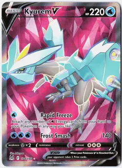 Pokemon Kyurem V (Full Art) Holo Ultra Rare SWSH11: Lost Origin 174/196 LP - Image 1