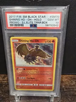 PSA 10 2017 POKEMON SM PROMO | SHINING LEGENDS ETB SHINING HO-OH-HOLO SM70 - Image 1